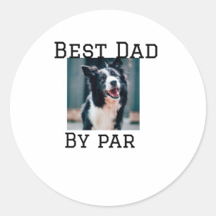 Best Papa by Par Hund Haustier Foto modern einfach Runder Aufkleber