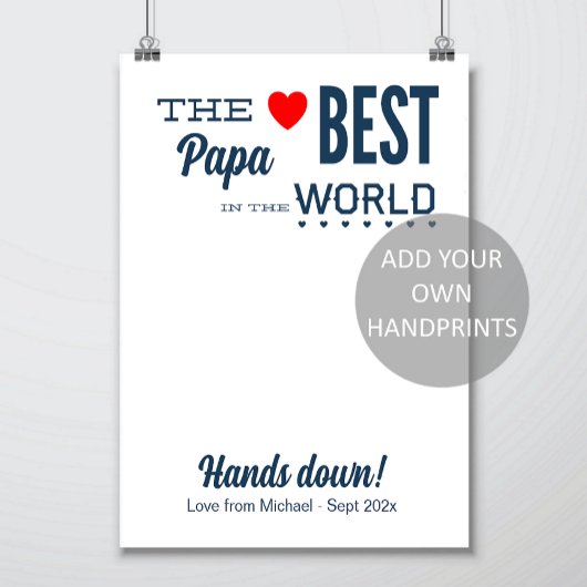 Best Papa DIY Handprint Vorlage Poster
