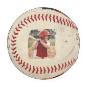 Best Papa Ever 2 Photo Dad Gift Keepsake Baseball (Vorderseite Links)