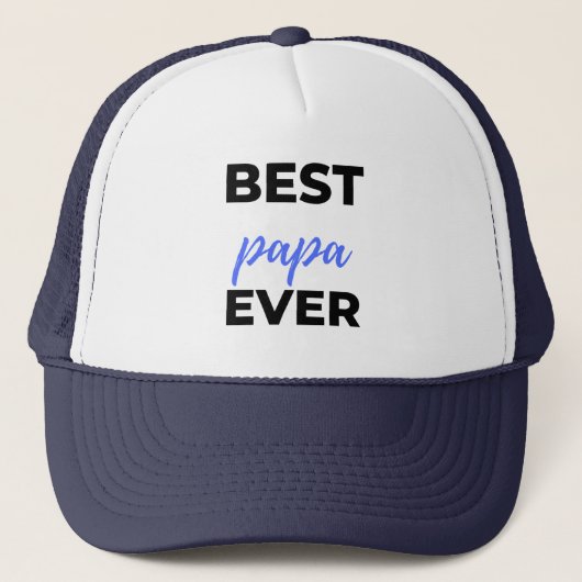 Best Papa Ever bl Truckerkappe (Vorderseite)