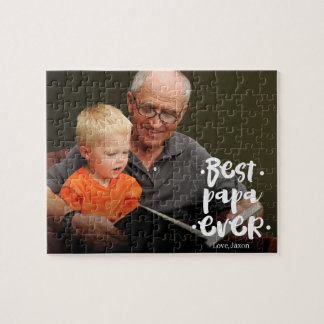 Best Papa Ever Custom Photo From Grandchild Puzzle