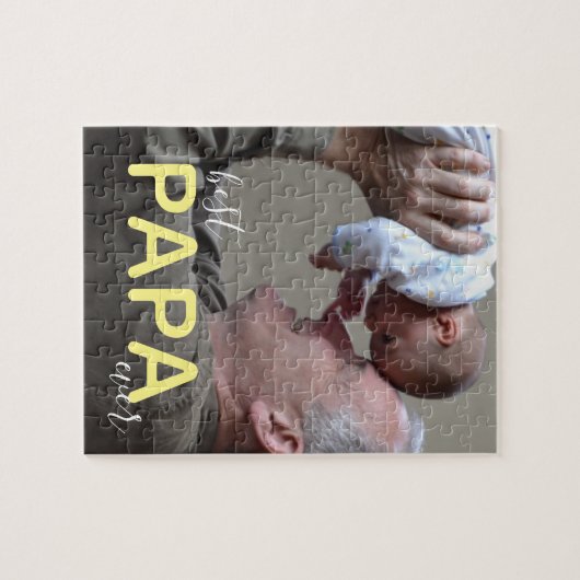 Best Papa Ever Foto Modernes Script Großa & Baby Puzzle (Horizontal)