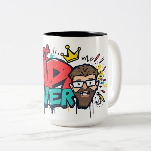 Best Papa Ever – Graffiti Legend Fathers Day Mugs Zweifarbige Tasse (VorderseiteRechts)
