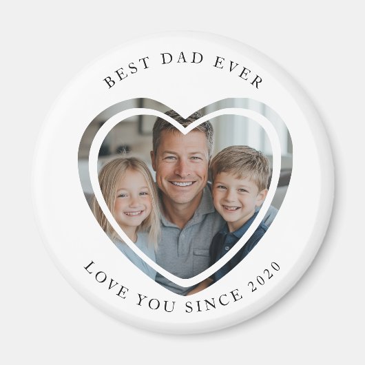 Best Papa Ever herzförmiger Foto-Magnet Magnet (Vorne)