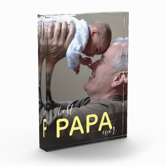 Best Papa Ever Moderne Handschrift Opa & Baby P Fotoblock (Links)