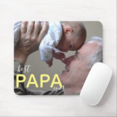 Best Papa Ever Modernes Script Foto Großa & Baby  Mousepad (Mit Mouse)