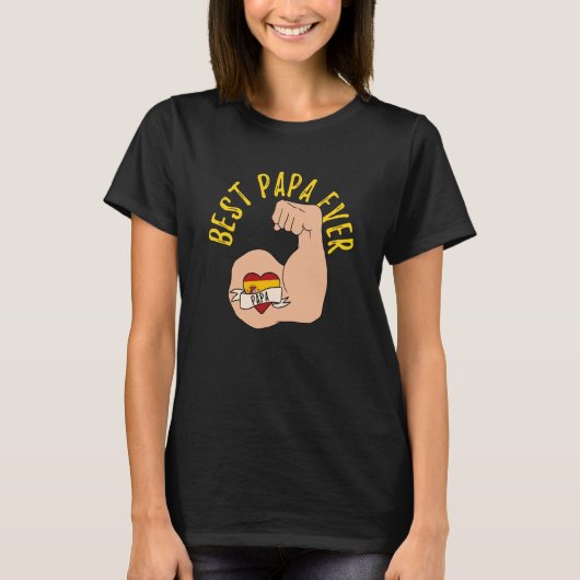 Best Papa Ever Spanish Dad Fathers Day T-Shirt (Vorderseite)