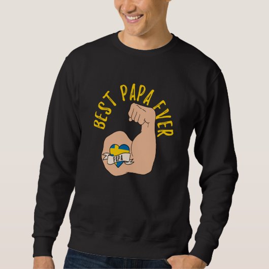 Best Papa Ever Swedish Dad Fathers Day Sweatshirt (Vorderseite)