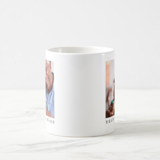 Best Papa Ever Two Photo Personalized Kaffeetasse (Mittel)