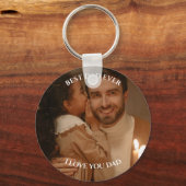 Best Papa je Custom Foto I Liebe Sie Vater's Day Schlüsselanhänger (Vorderseite)