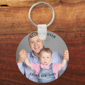 Best Papa je Custom Foto I Liebe Sie Vater's Day Schlüsselanhänger (Vorderseite)