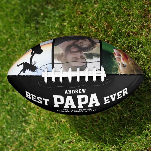 BEST PAPA JE Moderne Coole Farbfoto-Collage Football