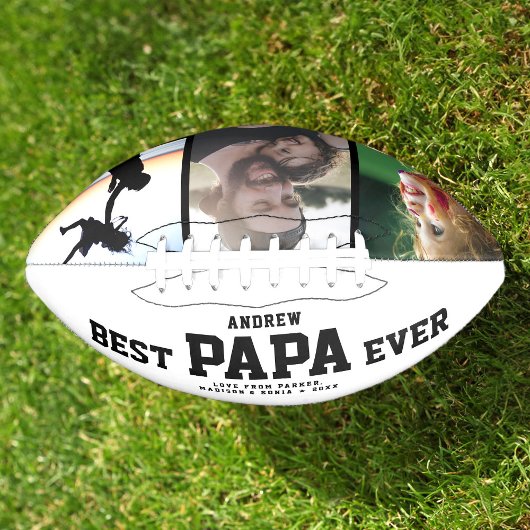 BEST PAPA JE Moderne Coole Farbfoto-Collage Football