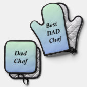 Best Papa-Ofen-Mitt Ofenhandschuh & Topflappen-Set (Vorderseite/Rückseite)