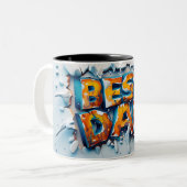 Best Papa Zweifarbige Tasse (Vorderseite Links)