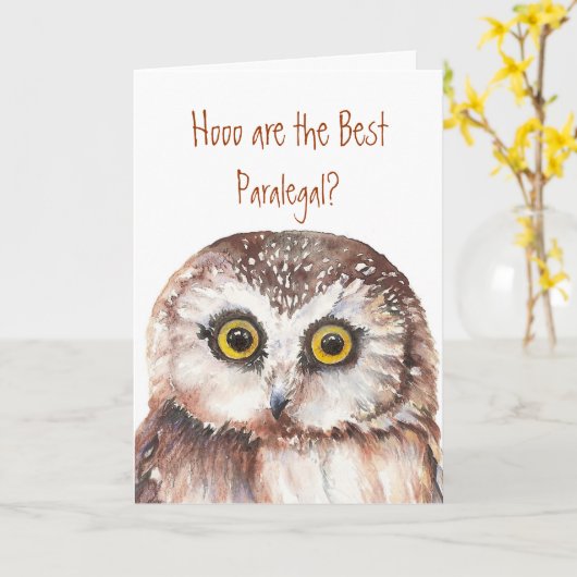 Best Paralegal Wise Owl Spaß Karte (Gelbe Blume)