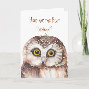 Best Paralegal Wise Owl Spaß Karte