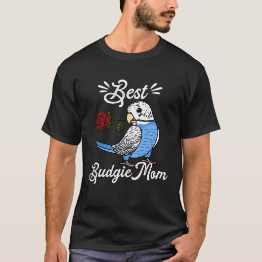 Best Parrot Mom I Blue Budgie Budgerigar T-Shirt (Vorderseite)