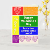 Best Partner LGBT Prix Themed Valentine Card Karte (Gelbe Blume)