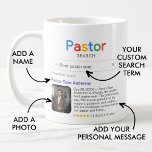 Best Pastor je Search Resultat Foto & Message Kaffeetasse<br><div class="desc">Diese witzige "Pastor Search" Tasse ist eine wunderbare und personalisierte Art, den außergewöhnlichen religiösen Führer in Ihrem Leben zu feiern. Mit einem spielerischen "Pastor Search"-Logo ist es so, als hätten sie den angesehenen Titel "Bester Pastor je" erreicht. Das Ergebnis der Single-Suche zeigt stolz ihren Namen, ein Foto, Ihre mitfühlende Nachricht...</div>