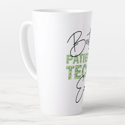 Best Patient Tech je Blumenblock und Skripttext Milchtasse (Linke Ecke)