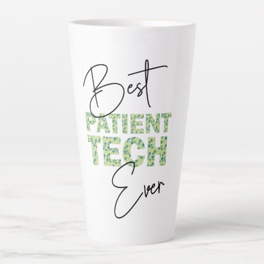 Best Patient Tech je Blumenblock und Skripttext Milchtasse (Vorderseite)