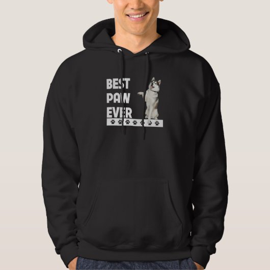 Best Paw Ever Siberian Alaskan Husky Vater Fathers Hoodie (Vorderseite)