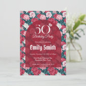 Best Peonies Flower 40Th Birthday Einladung (Stehend Vorderseite)