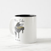Best Piano Teacher Custom Name Grand Piano gift Zweifarbige Tasse (Vorderseite Links)