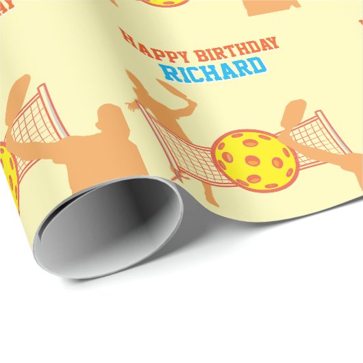 Best Pickleball Player Funny Birthday Party Geschenkpapier (Rolleneckpunkt)