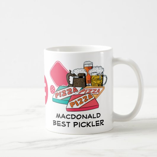 BEST PICKLER Beer Pizza PICKLEBALL Kaffeetasse (Rechts)