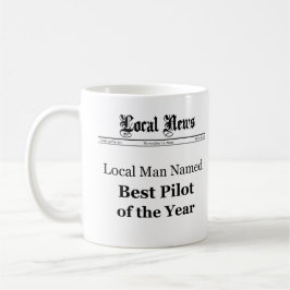 Best Pilot of the Year Newspaper Style Tasse