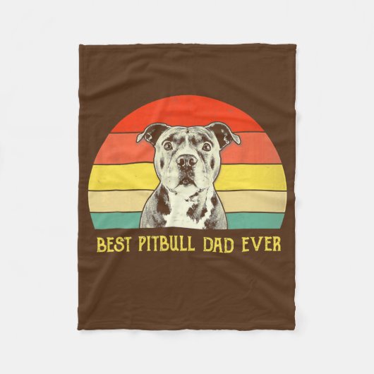 Best Pitbull Dad Ever Pitbull Dog Lovers Fathers Fleecedecke (Vorderseite)
