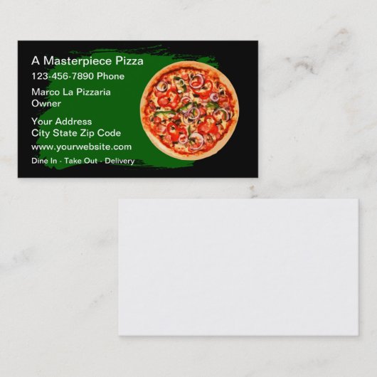 Best Pizza Shop Business Cards Visitenkarte (Vorne/Hinten)