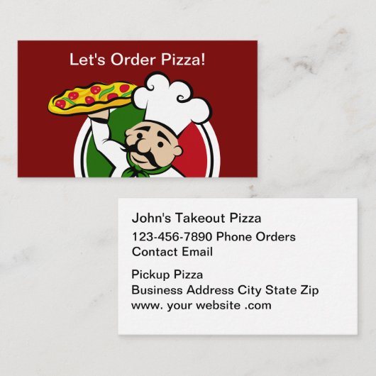 Best Pizza Takeout Business Cards Visitenkarte (Vorne/Hinten)