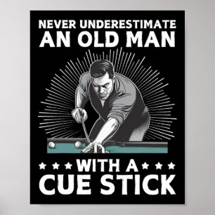 Best Pool Art von Men Großpa Billiard Player Pool Poster