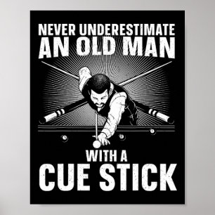 Best Pool Art von Men Großpa Billiard Player Pool Poster