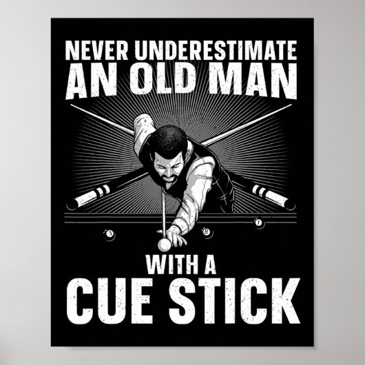 Best Pool Art von Men Großpa Billiard Player Pool Poster (Vorne)