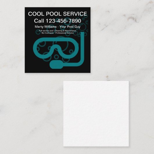 Best Pool Service Modernes Quadratische Visitenkarte (Vorne/Hinten)