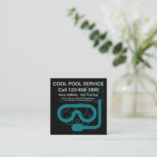 Best Pool Service Modernes Quadratische Visitenkarte (Stehend Vorderseite)