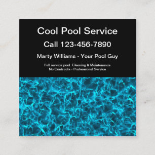 Best Pool Service Pool Water Business Cards Quadratische Visitenkarte