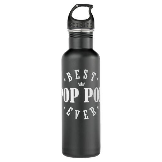Best Pop Pop Ever Design - Pop Pop Edelstahlflasche (Vorderseite)