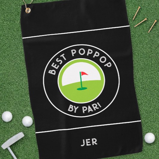 Best Poppop By Par | Der Spaß am Vater Großvater Golfhandtuch