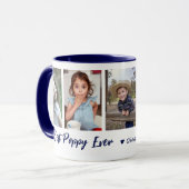 Best Poppy Ever Grandchildren 5 Photo Collage Blue Tasse (Vorderseite Links)
