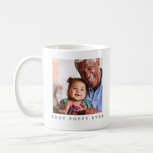 Best Poppy Ever Two Photo Personalized Grandfather Kaffeetasse (Links)