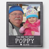 Best Poppy Grandchild Foto Rustikale Tafel Fotoplatte (Vorderseite)