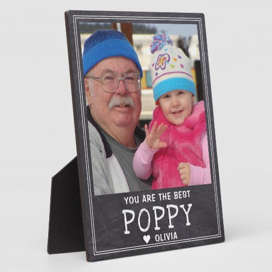 Best Poppy Grandchild Foto Rustikale Tafel Fotoplatte (Seite)