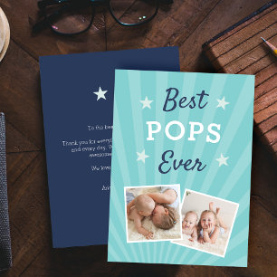 Best Pops Ever Father's Day Flat Photo Karte