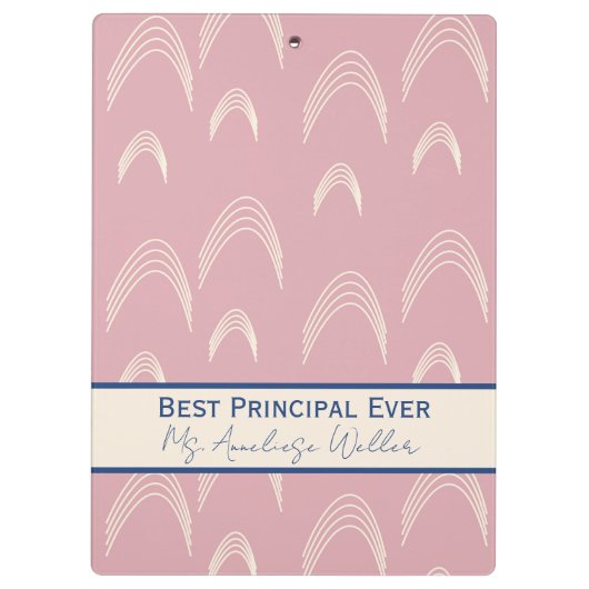 Best Principal Ever Personalized Boho Rainbow Klemmbrett (Rückseite)