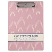 Best Principal Ever Personalized Boho Rainbow Klemmbrett (Vorderseite)